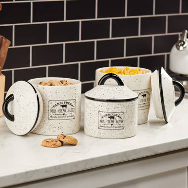 Gracie Oaks Farm Fresh 3 Piece Kitchen Canister Set & Reviews